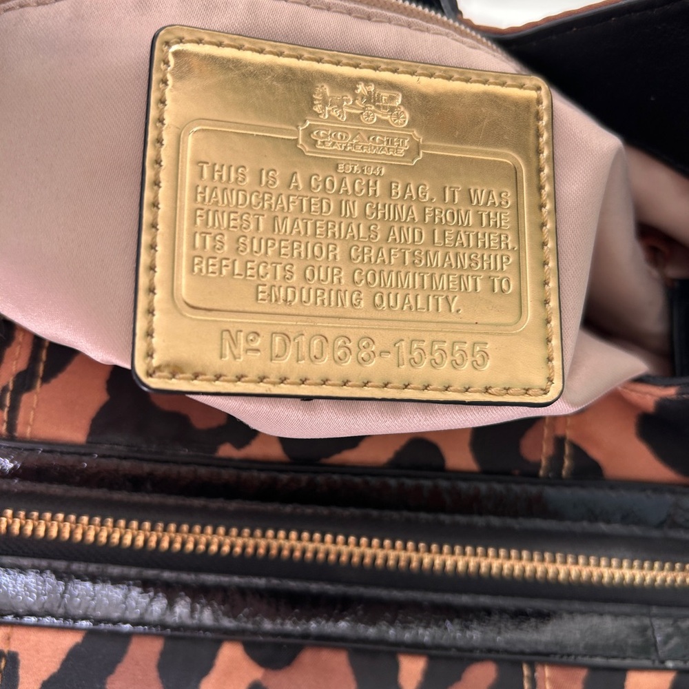 RARE FIND - Coach Madison Ocelot Leopard-Print Shoulder Bag in Brown and Black - Picture 14 of 16